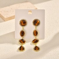 Luxurious Zircon Tiger Eye Earrings,Female Engagement Party Jewelry Temperament Women Wedding Ceremony Accessories