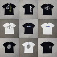 ADWYSD Pure Cotton Printed Loose Short Sleeve T-Shirt Men's Fashion Brand Casual Summer Wear Youth Modern round Neck Tee