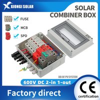 XIONGISOLAR High-quality 600V PV Combiner Box 2-In-1-Out DC with Fuse MCB SPD for Solar Panel Photovoltaic Protection Box