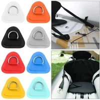2PCS Surfboard Dinghy Boat PVC Patch with Stainless Steel Triangle D Ring Pad/Patch Inflatable Boat Patch Canoe Deck Rigging