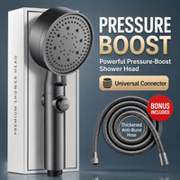 High Pressure Shower Head Handheld Large Panel Rainfall Showerhead with One-Key Stop Water Saving for Bathroom Accessories