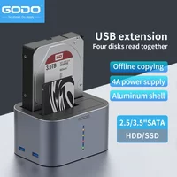 GODO USB 3.0 Docking Station for 2.5/3.5 inch SATA HDD SSD Drives LED Indicator Duplicator Docking Station Enclosure Adapter