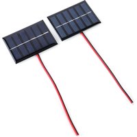 1/2 Pcs Mini Small Solar Panel Module 100MA 1W 3V DIY Polysilicon Solar Epoxy Cell Charger with Cable for 2-3V Battery Charging