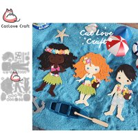 Catlove Summer Hula Boy Girl Metal Cutting Dies Scrapbooking Stencil Die Cuts Card Making DIY Craft Embossing New Dies For 2022