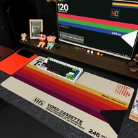 Retro VHS Style 3 Mouse Pad Xxl Computer Large Size Mousepad Non-slip Gamer Keyboard Mausepad 90x40cm Art Design HD Deskmat