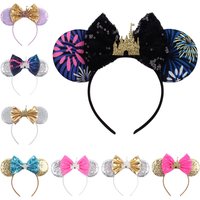 Mickey Headbands Castle Fireworks Show Headbands Amusement Park Cute Hair Accessories