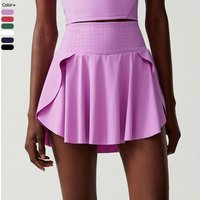 Summer Tennis Skirt Women High Waist 2 In 1 Outdoor Running Skort Breathable Quick Dry Gym Shorts Female Golf Sportswear
