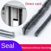10M Sealing Brush Strip Aluminium Alloy Door Window Soundproof Weather Stripping Seal for Dustproof Groove Gap Filler Blocker