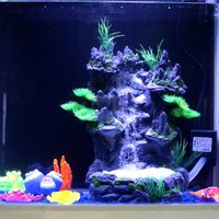 Rockery Landscape Decor for Tank Decoration, Rock Ornament with Trees, Sand, Waterfall, Fish, No Fade to Drop Shipping