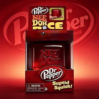 Schylling Dr Pepper x NeeDoh Nice Cube Squeeze Toy Soft Squishy Fidget Cube Stress & Anxiety Relief Portable Sensory Toy Gift