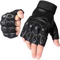 AliExpress mvptoo PU Leather Tactical Half Finger Gloves Airsoft Combat Shooting Hunting Paintball Outdoor Work Bicycle Anti-slip Fingerless Men