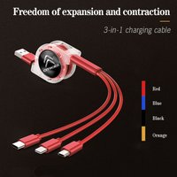 3 In 1 Micro USB Type C Charging Cable Multi Charger For Citroen C4 C3 C2 C1 C5 Berlingo Xsara Grand Picasso headrest