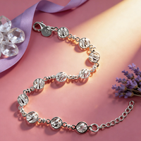 Noble nice Hollow 925 Sterling Silver Chain Bracelets for Women lady Wedding Party 18+5cm Valentine's Day Gifts jewelry