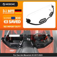 NICECNC Halbe Windschutzscheibe mit harter Beschichtung für Can Am Maverick X3 XRS XDS Turbo R Max 2017–2023, UV-beständig, komplettes Zubehör