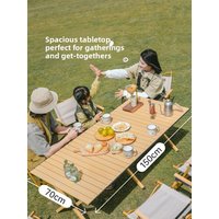 Portable Aluminum Egg Roll Table & Foldable Chairs Complete Set Outdoor Camping Picnic Gear