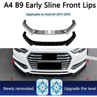 Przedni spojler samochodowy, pasujący do Audi A4 S4 B9 Sline 2017-2019, przednia listwa, modyfikacja krawędzi przedniego błotnika, akcesoria.