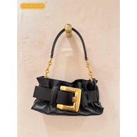 Office Designer Female New Vintage Casual Solid Color Cowhide Genuine Leather Shoulder Bag Versatile Totes Handbag Underarm Bag