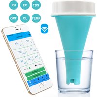 6 in 1 Smart Floating Swimming Pool Water Analyzer BT Water Quality Test Meter Digital Chlorine ORP EC TDS Temp PH Meter