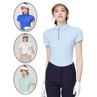 Blktee 2026 New Golf Women's Golf T-shirt Summer Solid Sports T-shirt Ladies Elastic Breathable Leisure Golf Tops 4 Colors