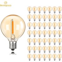50Pcs G40 String Light Replacement Light Bulbs Gold Tint Glass E12 220V Base 1W Dimmable Outdoor Decor Globe LED Filament Bulb