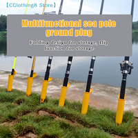 2-Pcs Foldable Surf Fishing Rod Holder With Storage Lid - Sea Rod Ground Spike, Compact Design For Beach Fishing【AliS8】