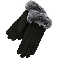 AliExpress NONE Bow Warm Cashmere Gloves for Women In Winter Korean Anti Slip Touch Screen Simple Finger Gloves Elegant and Fashionable Gloves