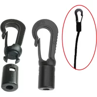 4mm Shock Bungee Cord Karabiner Hook Elastic Cord Rope End Straight Bendy Shock Cord for Marine Kayak Canoe Boat Rafting