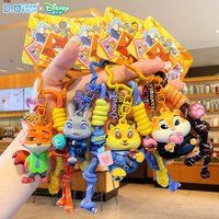 Disney Creative Zootopia Nick and Judy Backpack Cartoon Car Keychain Officer Rabbit Car Keychain Small Gift Decorative Accessory