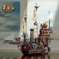 Technical Pirate Ship Building Bricks Model 2741PCS Warship Sailboat Caribbean Adventure Bay Toys For Friends