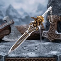 8.7 Inch God of War Kratos Mini Metal Decorative Sword Axe Cosplay Prop Display Blade Collection Gift Anime Game Desk Decor