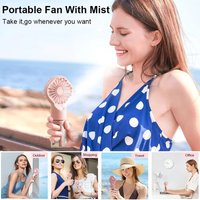 Mini Portable Handheld Mist Fan Portable Humidifier Fan USB Rechargeable Hand Fan with Humidifier Baby Stroller Water Spray Fan