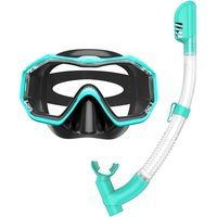 3 Windows Snorkel Mask Set Scuba Diving Swimming Goggles Panoramic Wide View HD Dry Top Anti-Leak Anti-Fog For Adults and Kids