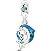 925 Sterling Silver Charms Bead Parent Child Dolphin Pendant Dangle Fit Original Bracelet DIY Women Jewelry Gift
