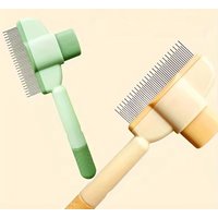 Self-Cleaning Pet Hair Brush Cat Dog Dual-Purpose Grooming Comb Stainless Steel Needle Remover Tool for Long Short Fur Pets