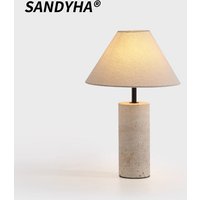 Modern Nordic Yellow Cave Stone Floor Lamp Dimmable LED Light for Living Room Decor Bedroom Bedside Table Lighting Fabric Shade