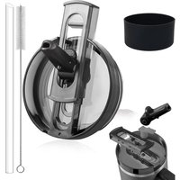 40oz Tumbler Lid Replacement, Splash-Proof & BPA-Free, Spill-Resistant Cap with Handle & Straw Hole, Fits Stainless Steel Cups