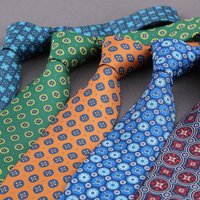 Men's Tie Iimitation Silk 8cm Wide Soft Smooth Neckties Green Red Blue Plaid Polka Dot Printed Neck Tie Wedding Business Party