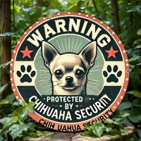 1pc,Miniature Dog Security Warning Aluminum Wall Art Sign, Unique Design, Easy to Hang, Durable, Long-Lasting, for Home, Office