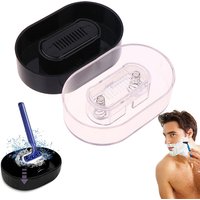 Razor Rinser & Storage Rack - Plastic Water-Saving Cleaner for Head Razors (No Batteries Needed)