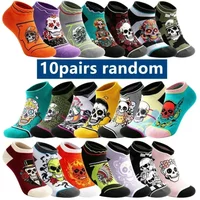 10 Pairs Random Cartoon Anime Fashion Crew Socks Hip Hop Street Funny Novelty Casual Socks
