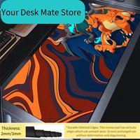 Anime Computer Mouse Pad Pokemon Charizard Gamer Mouse Pads Gaming Mousepad Soft Desk Mause Pad Edge White Keyboard Mouse Carpet