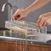 Kitchen Tableware Storage Rack 304 Stainless Steel Detachable Drain Design Spoon Fork Chopstick Household Arrangement Basket