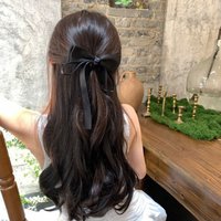 1PC Simple, Gentle, Black, Bow Ribbon, Hair Clips, Premium, Temperament, Back of the Head, Hair Ties, Spring Clips, Hair Accesso