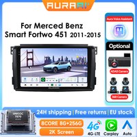 8G 256G ARAI Android 13 Auto Radio Für Merced Benz Smart Fortwo 451 2005-2010 GPS CarPlay ADAS 360 Kamera 2K Bildschirm 3D UNISOC 7870