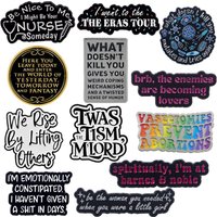 Quotation Enamel Pin Black and White Brooches For Women Lapel Pins Badge on Backpack Costume Accessories Fashion Jewelry Gifts