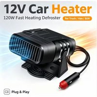Grzejnik samochodowy 12V 120W, szybkie nagrzewanie, automatyczne odladzanie i odparowywanie szyb, wentylator grzewczy 360° ° Regulowana podstawa do ciężarówki, furgonetki, SUV-a