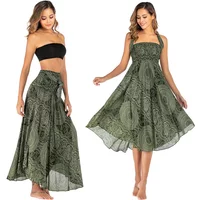 Ethnic Style Fashion Skirts Women Clothes Roupas Saia Bottom Skirt Woman Long Jupe Bohemian Boho Flowers Elastic Waist Faldas