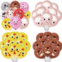 10/30Pcs 12inch Farm Animal Latex Balloons Cow Pig Horse Sheep Chick Balloon Birthday Party Decor Kids Birthday Gift Globos