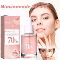 Peach 70% Niacinamide Facial Serum Fade Melanin Moisturzing Shrink Pores Smooth Brightening Skin Care Dark Spot Remover Serum