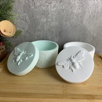 DIY Honey Bee Gypsum Jar Silicone Molds Concrete Epoxy Candle Pot Box Injection Mould Handcraft Home Decor Handmade Gift